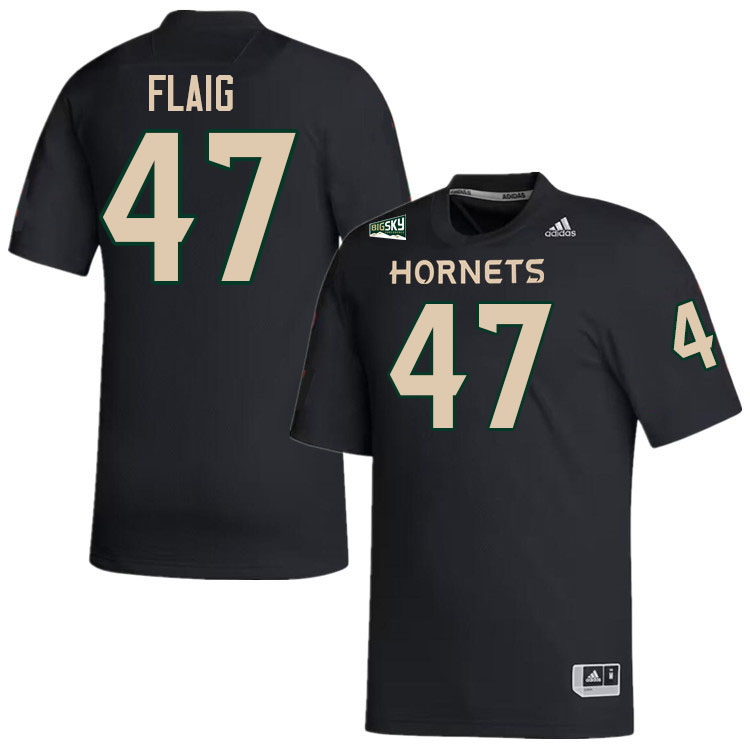 Sacramento State Hornets #47 Jayden Flaig College Football Jerseys Stitched Sale-Black